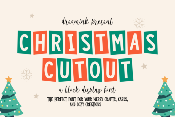 Christmas Cutout Font for Festive Designs