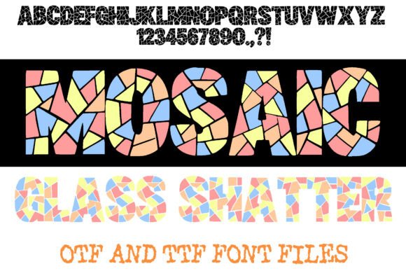 Mosaic Glass Shatter Font