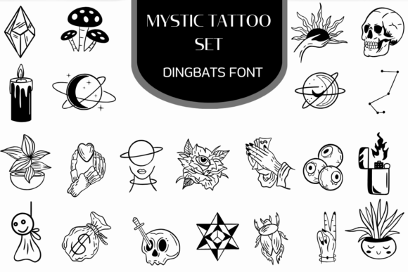Mystic Tattoo Set: A Witchy Font for Web Design