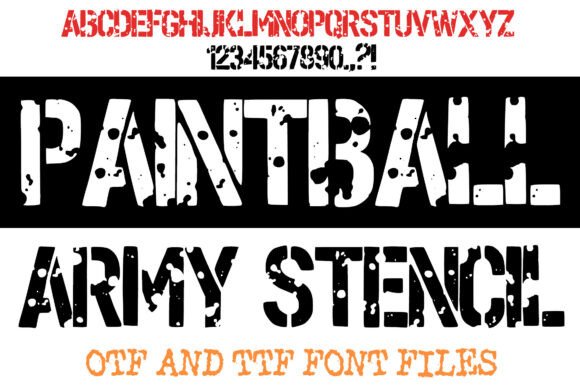Paintball Army Stencil Font for Business